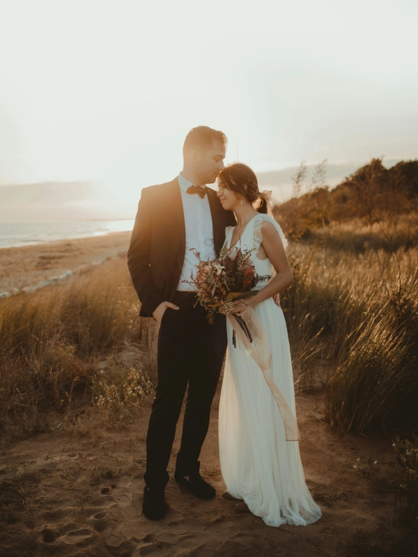 husband and wife in the sunset