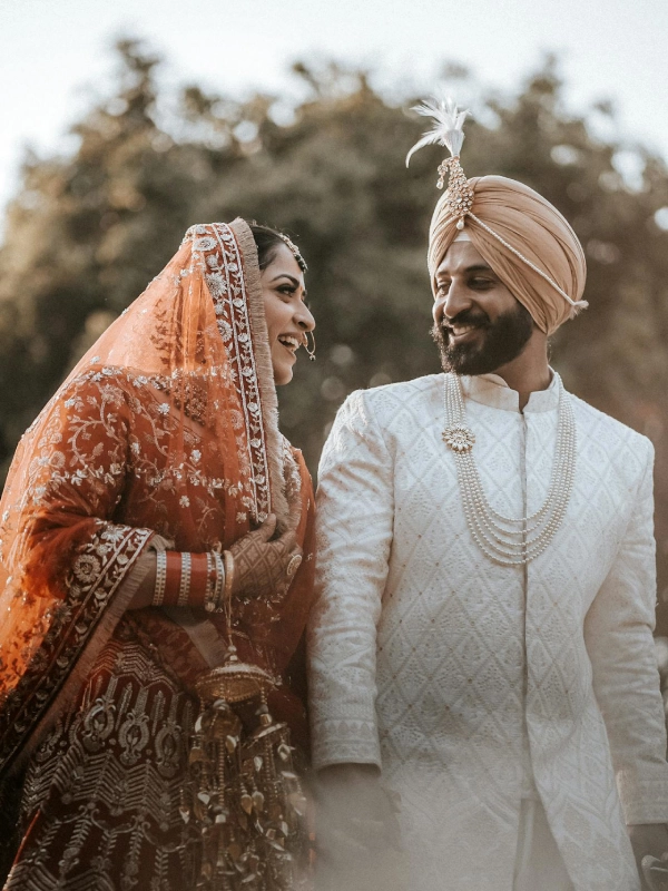 indian couple smiling