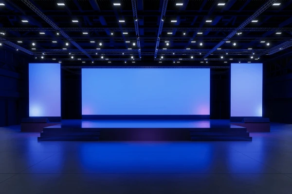 empty stage design mockup for corperate event in goa