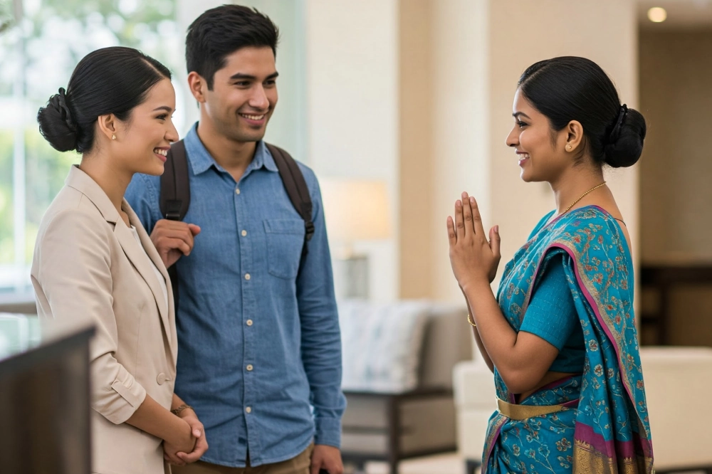 welcome guests at resort